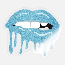 women s dripping lips blue kiss blue