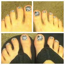 zebra striped toenails by devioll