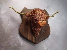 Highland Cow Head Sculpture