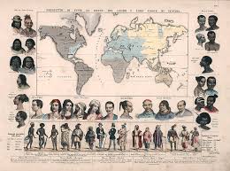 Ethnographic Map Races Of Man Anthropology Historic Chart Ethnic Races Old Maps