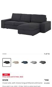 Ikea Kivik 3 Seat Sofa With Chaise