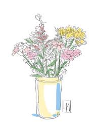 Pretty flowers stock photos and images. Pretty Flowers In A Tall Jug Drawing By Luisa Millicent