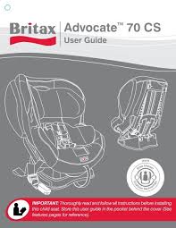 Britax Advocate 70 Cs User Manual