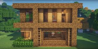 minecraft wooden modern house ideas and