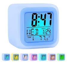 1pc led color changing alarm clock