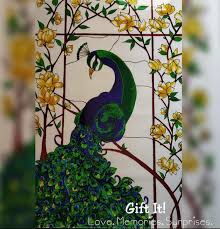 Buy Peacock Glass Painting In