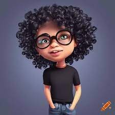 Cartoon character with black hair