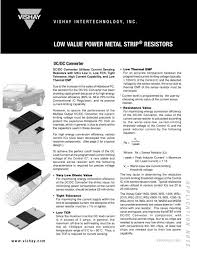 Low Value Power Metal Strip Resistors Vishay