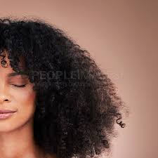 half face black woman or afro hair on