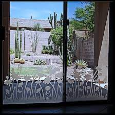 Etched Flowers Patio Door Etchall