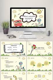 Cute Cartoon Style Campus Education Theme Ppt Template