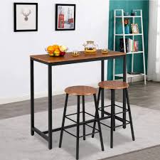 Search, discover and share your favorite. Bonnlo 3 Piece Counter Height Table Set Kitchen Bar Table Set With 2 Stools Breakfast Bistro Set Dining Table Set For 2 Table Chair Sets Furniture