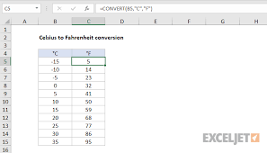 Excel Formula Celsius To Fahrenheit Conversion Exceljet