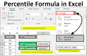percentile formula in excel how to