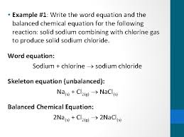 unit 3 chemical reactions representing