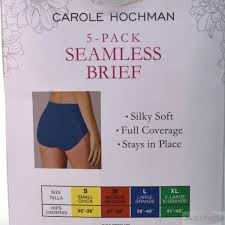 Details About 5 Pair Carole Hochman Womans Seamless Brief New Sz S Berry Black