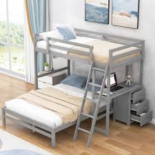 pine wood solid wood bunk bed