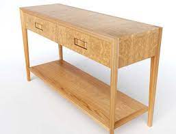 Burr Oak Console Table With Drawers