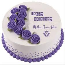 happy birthday purple flower cake picture