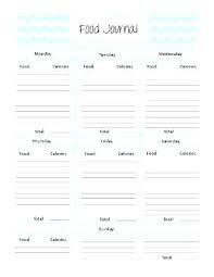 Food Diary Form Sheet Free Printable Sheets Meal Log
