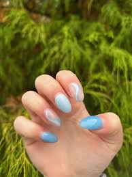 diffe shades of blue nails design