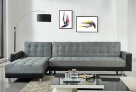 black synthetic leather sofa bed