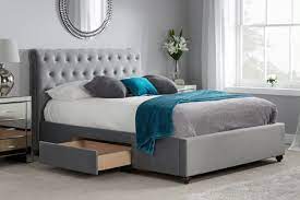 Super Kingsize Grey Fabric Bed Frame
