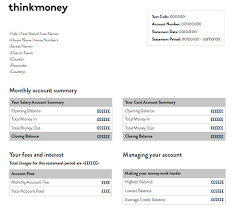 Your New Look Thinkmoney Personal Account Statement