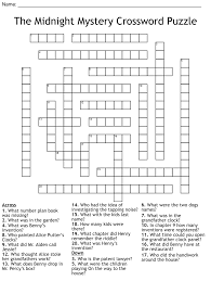 the midnight mystery crossword puzzle