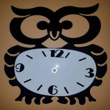 Owl Shaped Wall Clock In Stan