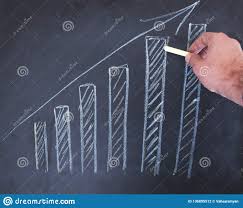 Growth Chart On The Board Stock Photo Image Of Chalkboard