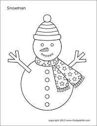 Keep your kids busy doing something fun and creative by printing out free coloring pages. Snowman Free Printable Templates Coloring Pages Firstpalette Com