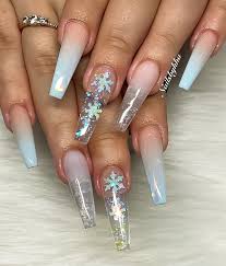 blue snowflake nails perfect for the