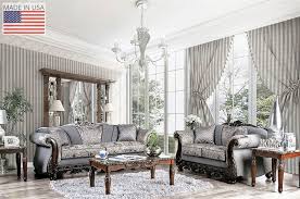 traditional gray chenille living room