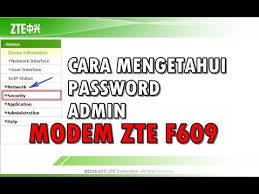 You should be redirected to your router admin interface. Cara Mengetahui Password Admin Modem Zte F609 Youtube
