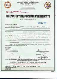 It basically composes of the various issuances and circulars issued by the chief bfp and the silg as far as the implemen tation and enforcement of the new fire code are concern. Fire Safety Inspection Certificate Sample Hse Images Videos Gallery