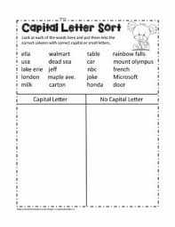 T Chart To Sort Capital Letters Worksheets
