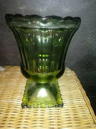 vintage lenox green glass pedestal vase