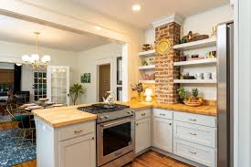 They are made of either red or brown brick. Contemporary Neutral Kitchen With Brown Brick Chimney Hgtv