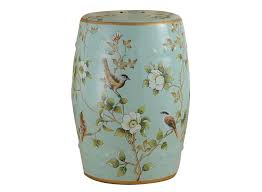 Ceramic Garden Stool Blue Birds