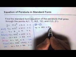 Find Quadratic Equation In Standard