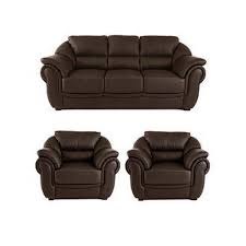 Naples Leather 3 Seater 2 Armchairs
