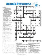atomic structure crossword puzzle a pdf