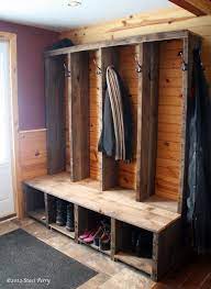 Rustic Entryway Bench Constructed With