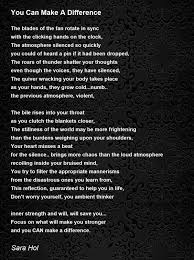 you can make a difference poem by sara hol
