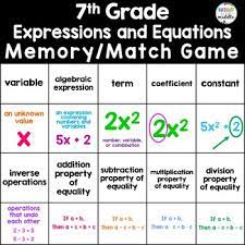 7th Grade Math Game Memory Match