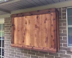 Outdoor Tv Cabinet Made Of Rough Cedar