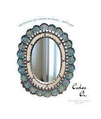 Silver Turquoise Decorative Wall Mirror