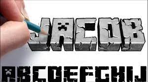 to draw your name minecraft style font