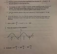 Solved Write The Equation Of The Line